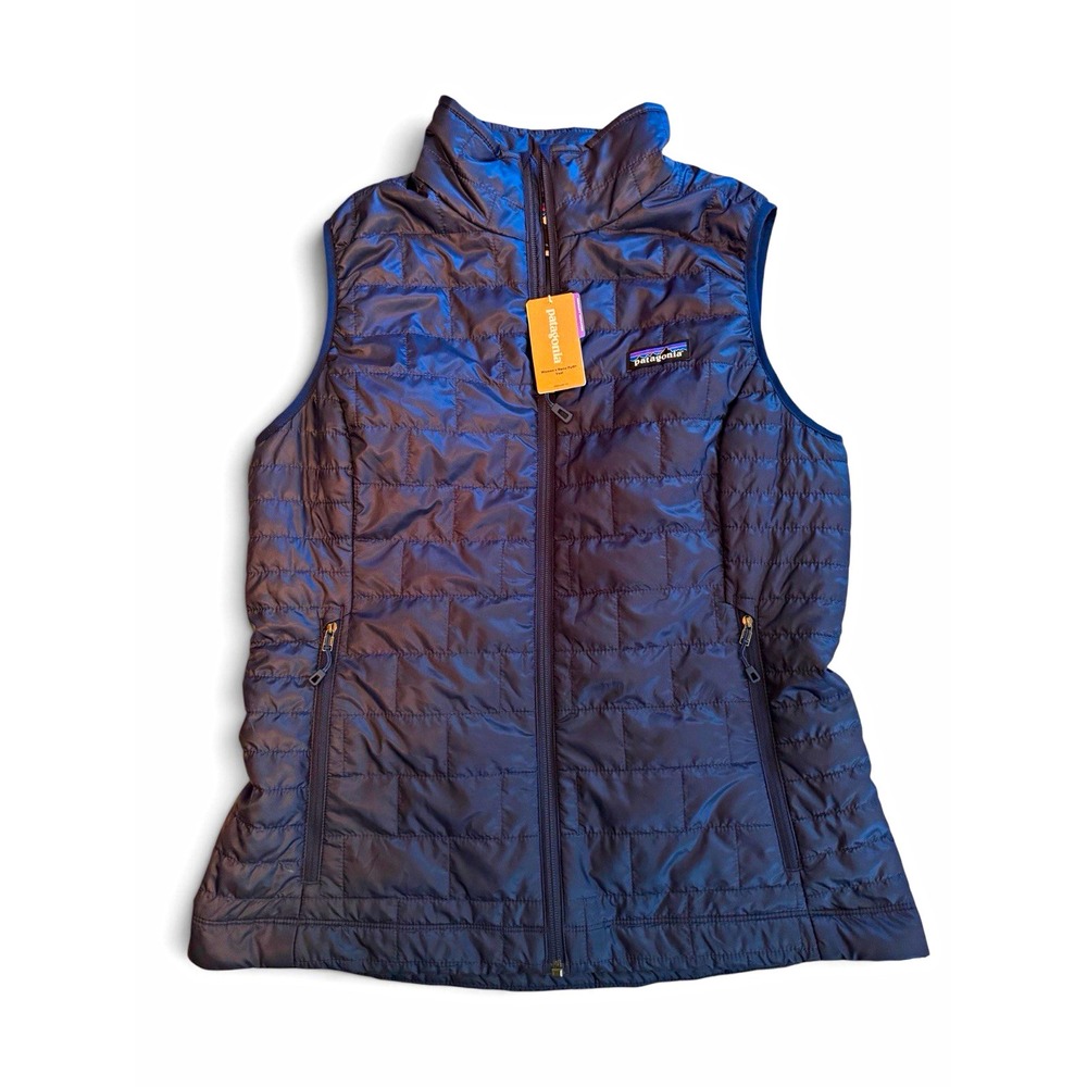 Patagonia Nano Puff Vest Women M Classic Navy Blue PrimaLoft 84247 Greystar NWT